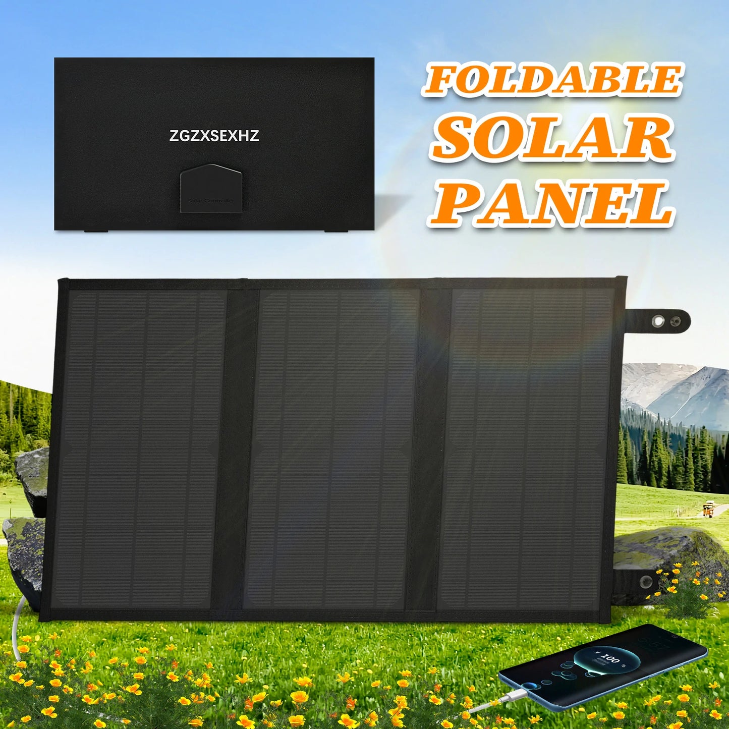 30-W-Solarmodule | 3-lagig faltbar mit DC-Anschlüssen und für Camping geeignet | ZGZXSEXHZ