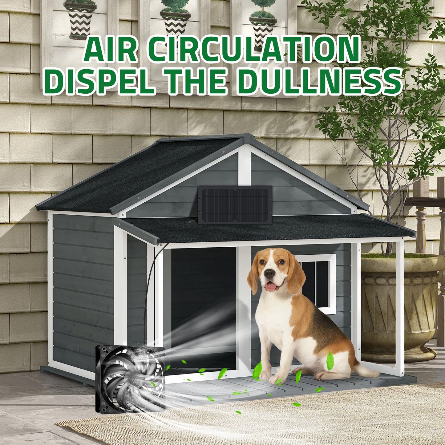 10W Solar Panel with Dual Fans|Efficient Cooling for Greenhouses|Chicken Coops & RVs