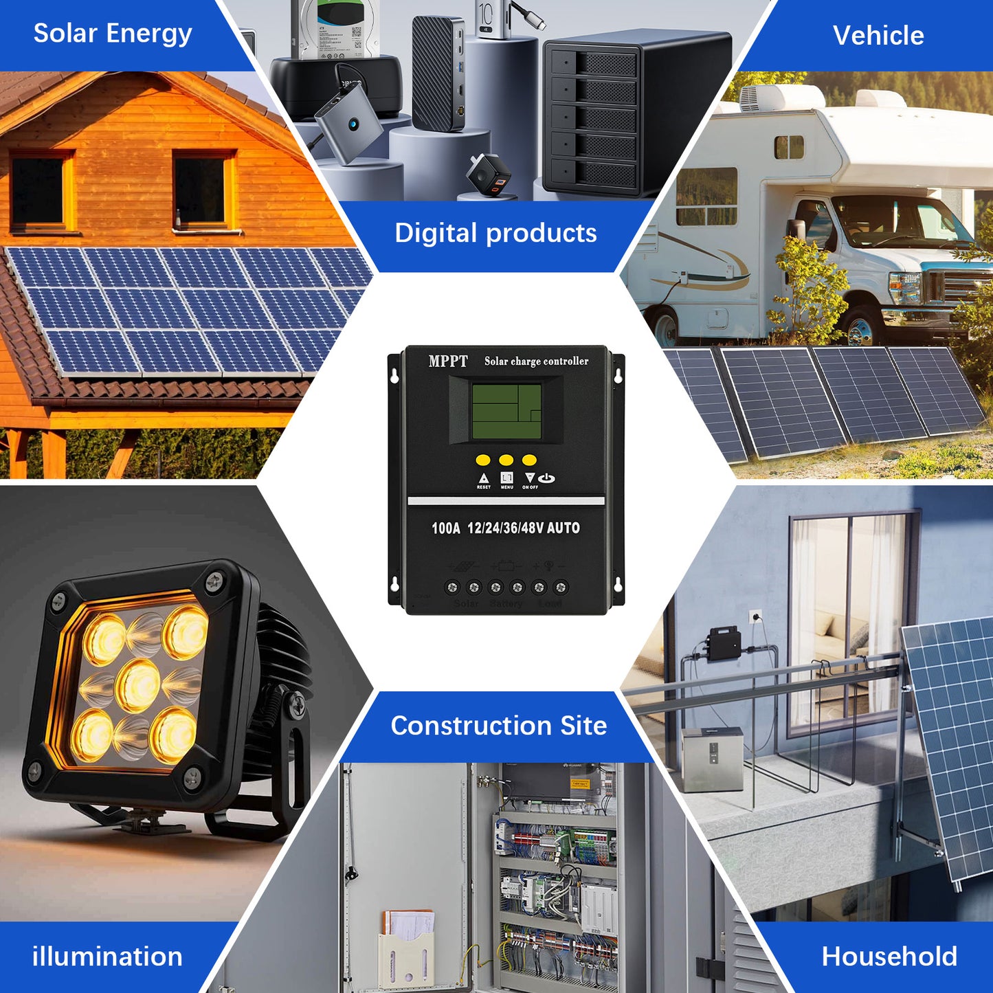 MPPT100A Solar Charge Controller |High-Efficiency Power Management for Solar Systems