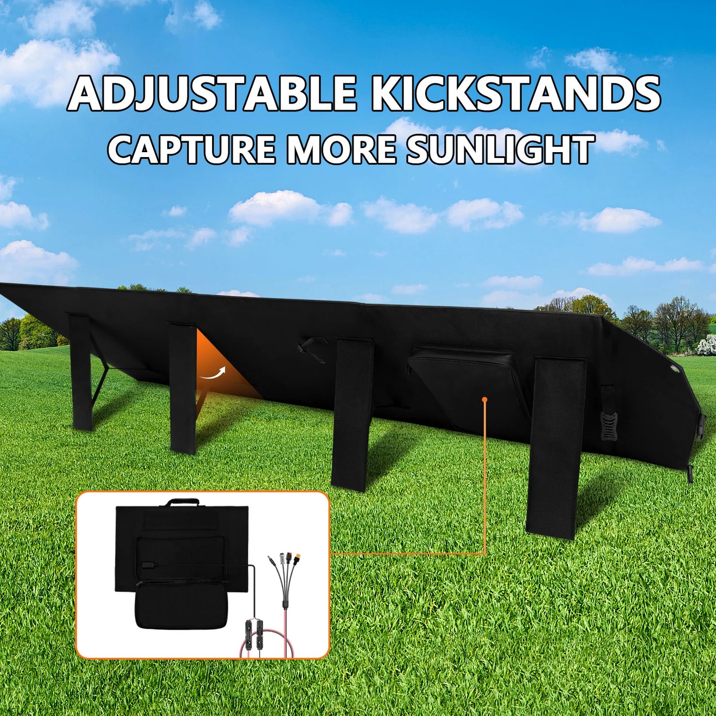 200W Solar Panel Foldable|Portable with DC Interface,for Camping,Compatible with Smartphone|ZGZXSEXHZ