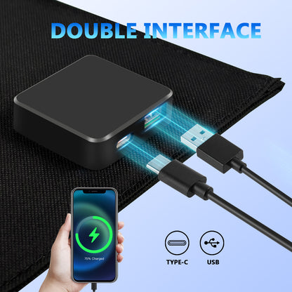 20W Solar Panels 2Fold|Type—C,USB for Camping,Motorhomes and Phones|ZGZXSEXHZ
