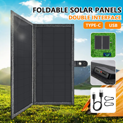 20W Solar Panels 2Fold|Type—C,USB for Camping,Motorhomes and Phones|ZGZXSEXHZ