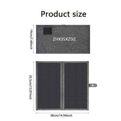 20W Solar Panels 2Fold|Type—C,USB for Camping,Motorhomes and Phones|ZGZXSEXHZ