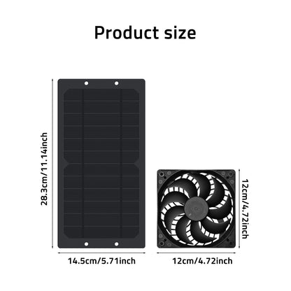10W Solar Panel with Dual Fans|Efficient Cooling for Greenhouses|Chicken Coops & RVs