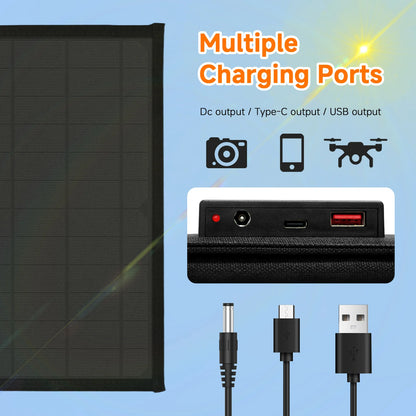 30W Solar Panels|3-Layer Folding with DC Ports and Suitable for Camping|ZGZXSEXHZ