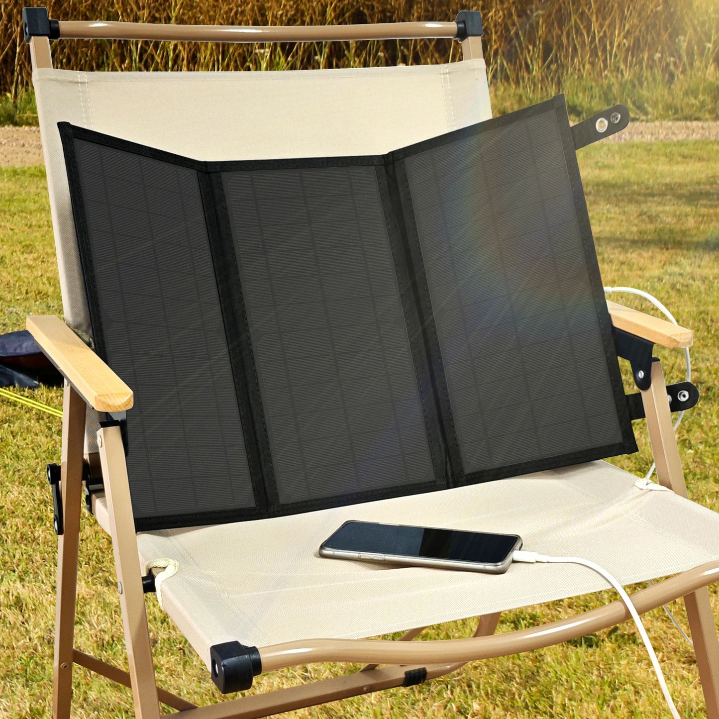 30W Solar Panels|3-Layer Folding with DC Ports and Suitable for Camping|ZGZXSEXHZ