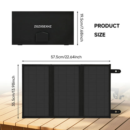 30W Solar Panels|3-Layer Folding with DC Ports and Suitable for Camping|ZGZXSEXHZ