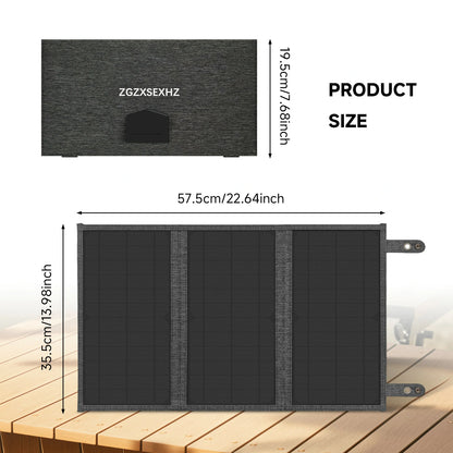 30W Solar Panels|3-Layer Folding with DC Ports and Suitable for Camping|ZGZXSEXHZ