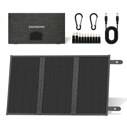 30W Solar Panels|3-Layer Folding with DC Ports and Suitable for Camping|ZGZXSEXHZ