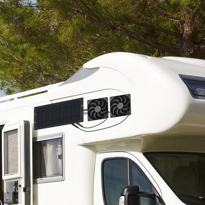 10W Solar Panel with Dual Fans|Efficient Cooling for Greenhouses|Chicken Coops & RVs